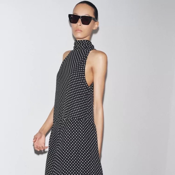 NWT | ZARA COLLECTION HALTER POLKA DOT DRESS Medium - Picture 4 of 8